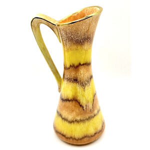 Drip Glaze Pitcher 8” Tall Bay Keramik Mid Century Made West Germany VTG 295-17